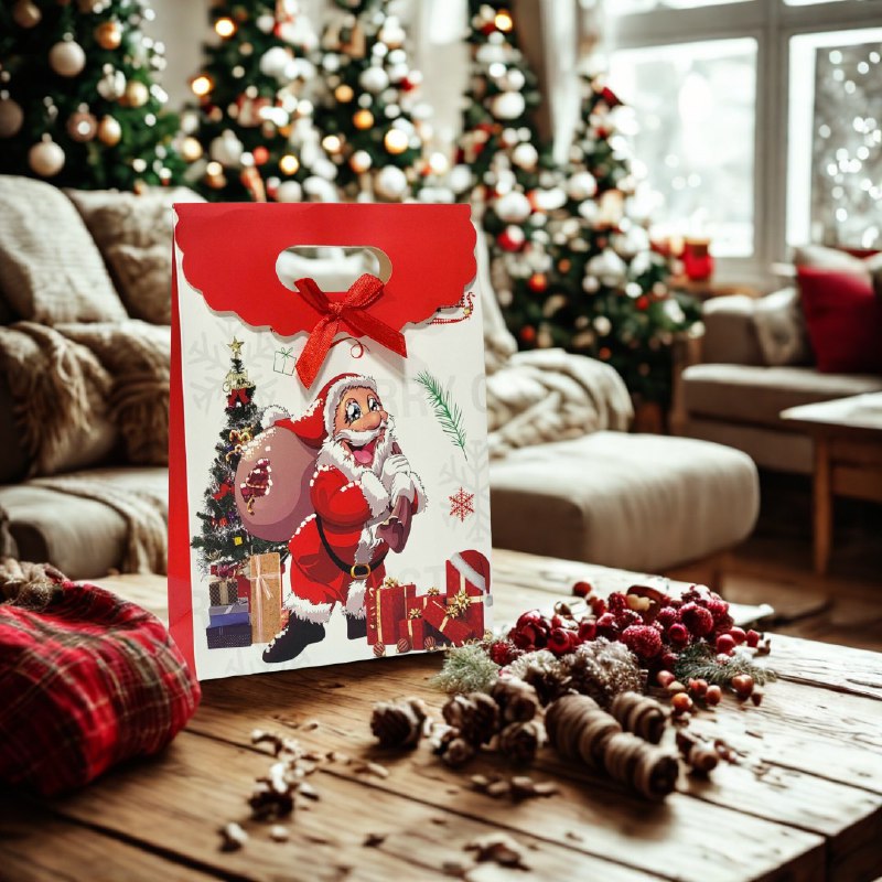 BOLSA DE REGALO NAVIDEÑA MINI MEDIANO 14X21CM