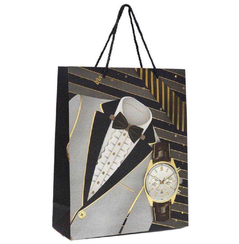 BOLSA DE REGALO PARA HOMBRE MEDIANA 26X32X10CM