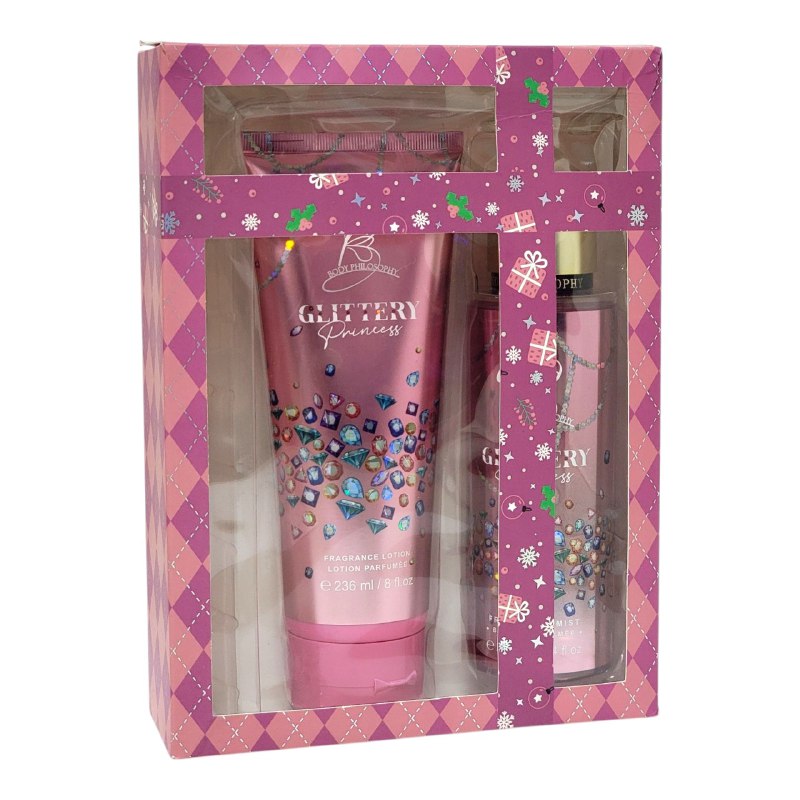 SET BODY PHILOSOPHY NAVIDEÑO PRINCESA BRILLANTE SPLASH 250ML, CREMA CORPORAL 236ML (M)