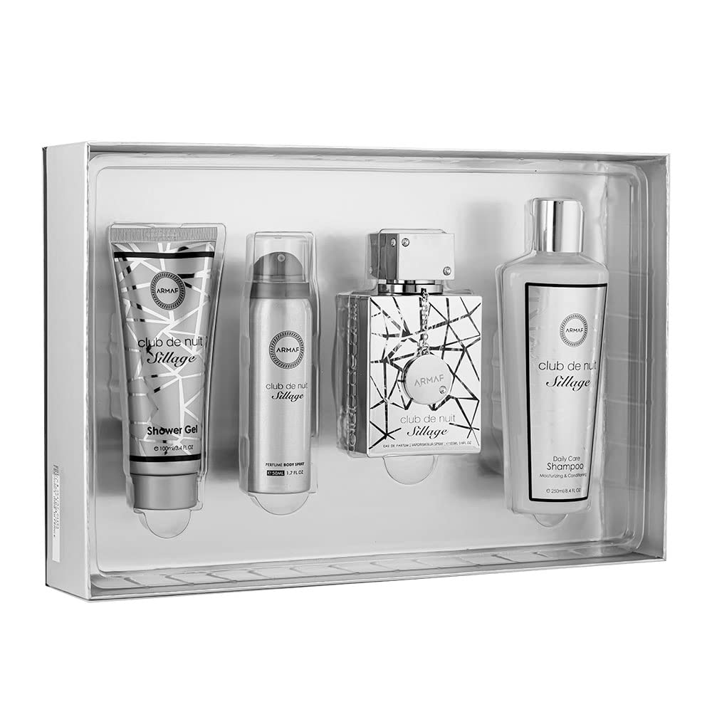 SET CLUB DE NUIT SILLAGE EDP 105ML, SHOWER GEL 100ML. BODY SPRAY 50ML, SHAMPOO 250ML (H)