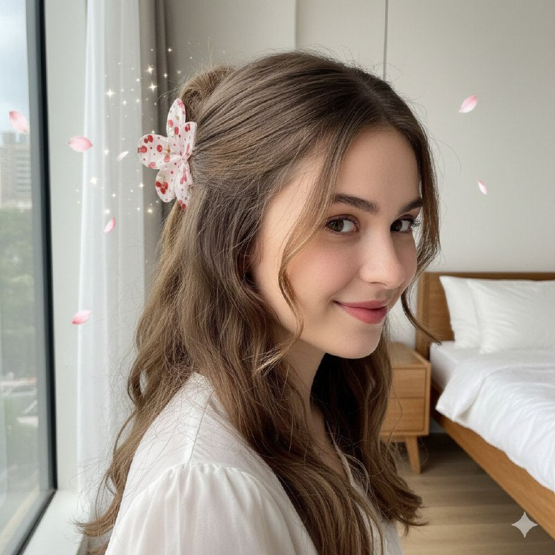 GANCHO PARA EL CABELLO DE FLOR, PINZAS FUERTES EN PAQUETE DE 12UND 7.5X7CM