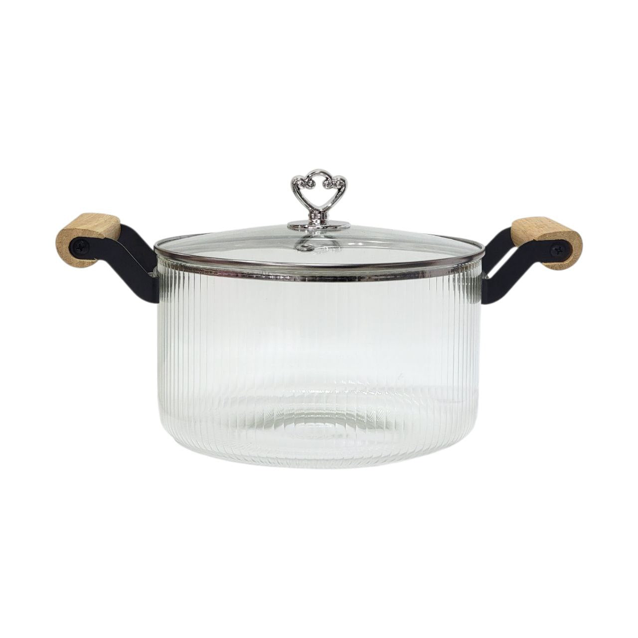 OLLA DE VIDRIO PREMIUM DE ALTA RESISTENCIA HIGH BORON GLASS 3.5L 21X21CM