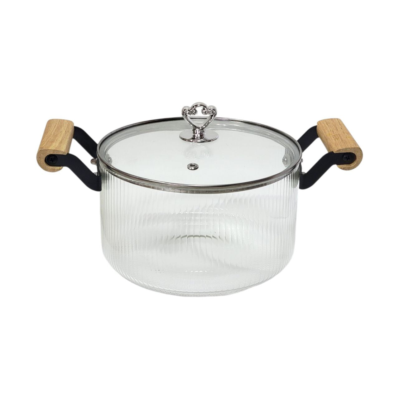 OLLA DE VIDRIO PREMIUM DE ALTA RESISTENCIA HIGH BORON GLASS 3.5L 21X21CM