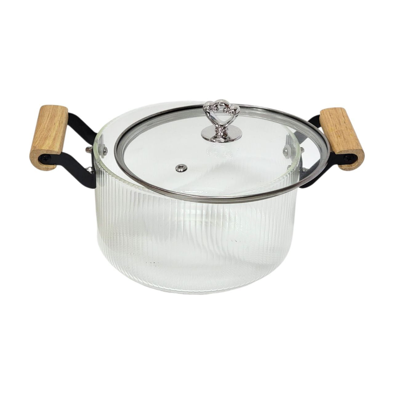 OLLA DE VIDRIO PREMIUM DE ALTA RESISTENCIA HIGH BORON GLASS 3.5L 21X21CM