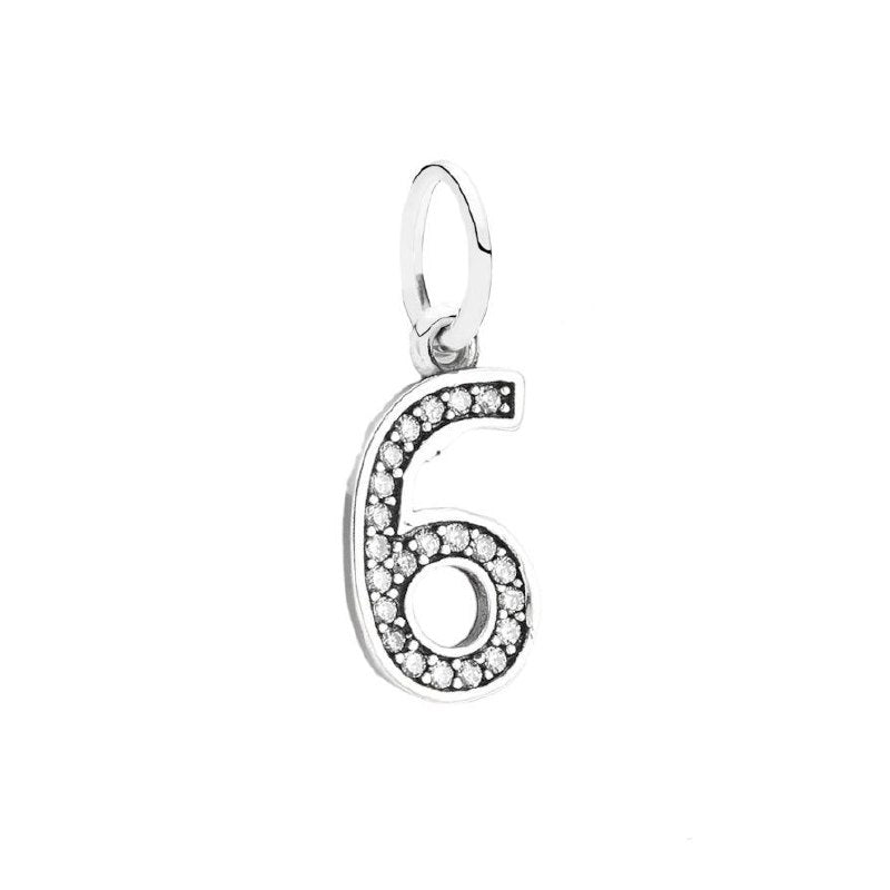 PCHARM4065$6 NUMERO 6 PANDORA PLATA 9.25