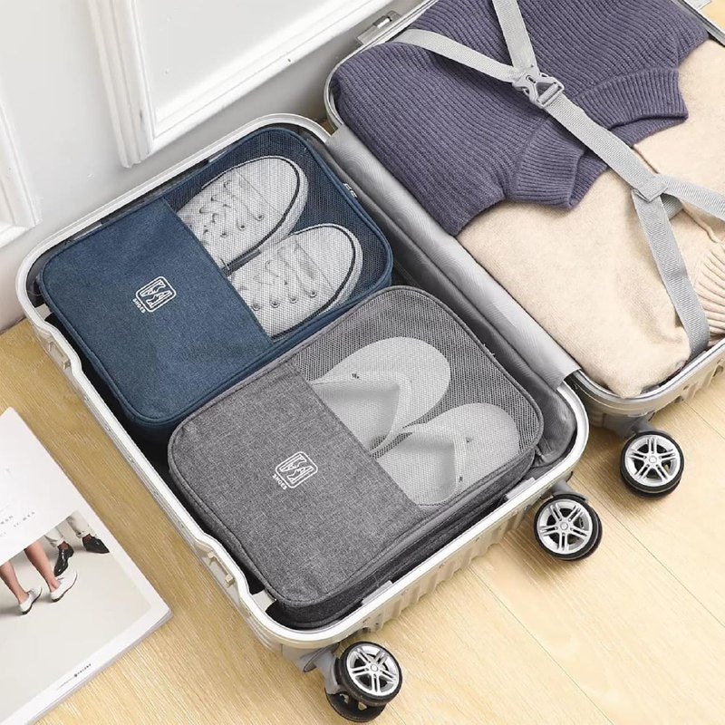 BOLSO DE VIAJE ORGANIZADORA PARA ZAPATOS, BOLSA ORGANIZADORA PORTATIL IMPERMEABLE, 3 A 4 PARES DE CAPACIDAD 4 COLORES