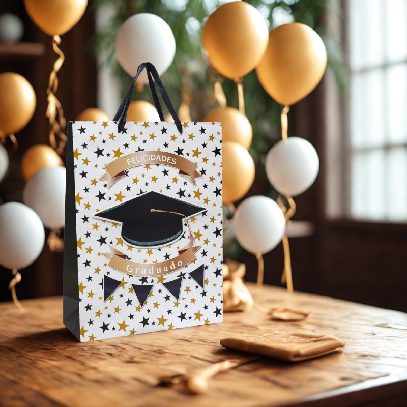 BOLSA DE REGALO DE GRADUACION GRANDE 30X40X12CM