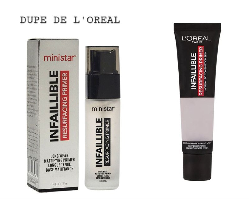 PRIMER PREBASE MATTE DUPE DE LOREAL 30ML, RENOVADORA EN GEL QUE PREPARA TU PIEL PARA UN ACABADO MATE, SUAVE Y LIGERO CON BRILLO Y DURACION MINISTAR INFAILLIBLE