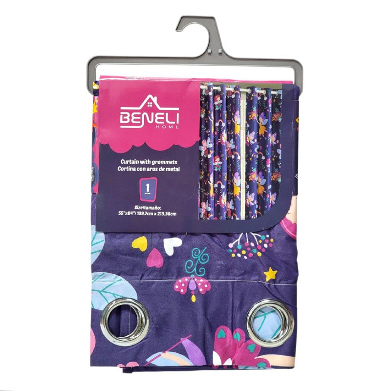 JUEGO DE SABANAS MATRIMONIAL EN SET CON CORTINAS PARA NIÑAS DE 6 PIEZAS HADAS BENELI HOME