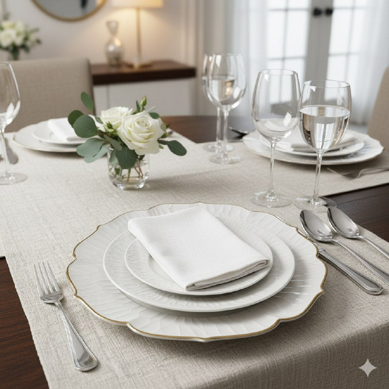 PLATO DE CARGA DECORATIVO NAVIDEÑO BLANCO 32X32CM