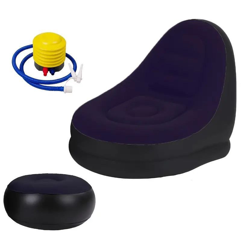 SOFA INFLABLE RECLINABLE, PARA EXTERIORES O INTERIORES CON REPOSAPIES Y BOMBA DE AIRE 3 COLORES SENYOUBAO