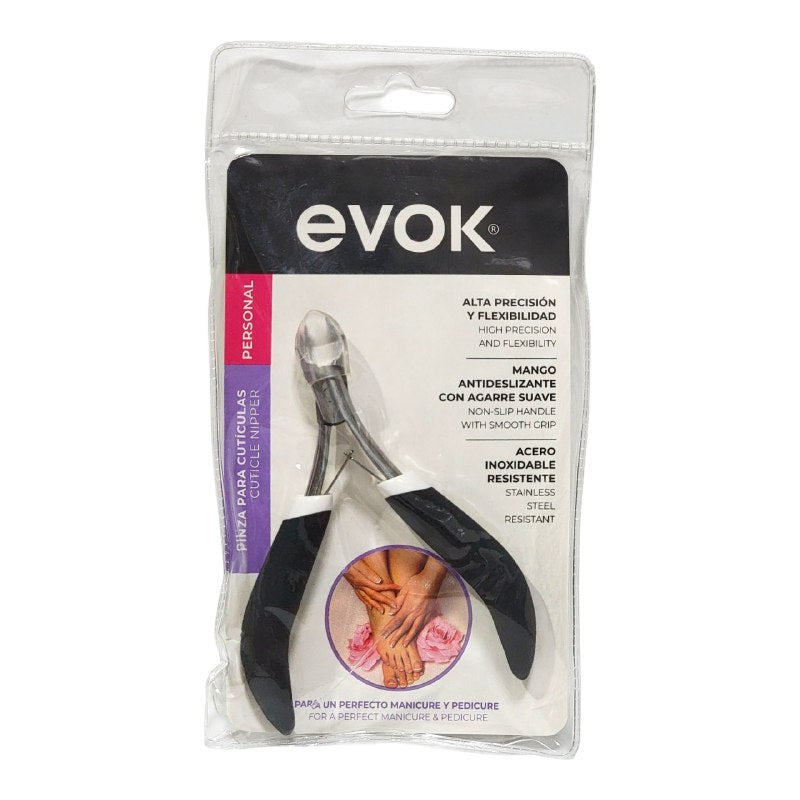 PINZA PARA CUTICULAS DE UÑAS DE ALTA PRECISION Y DE ACERO INOXIDABLE EVOK
