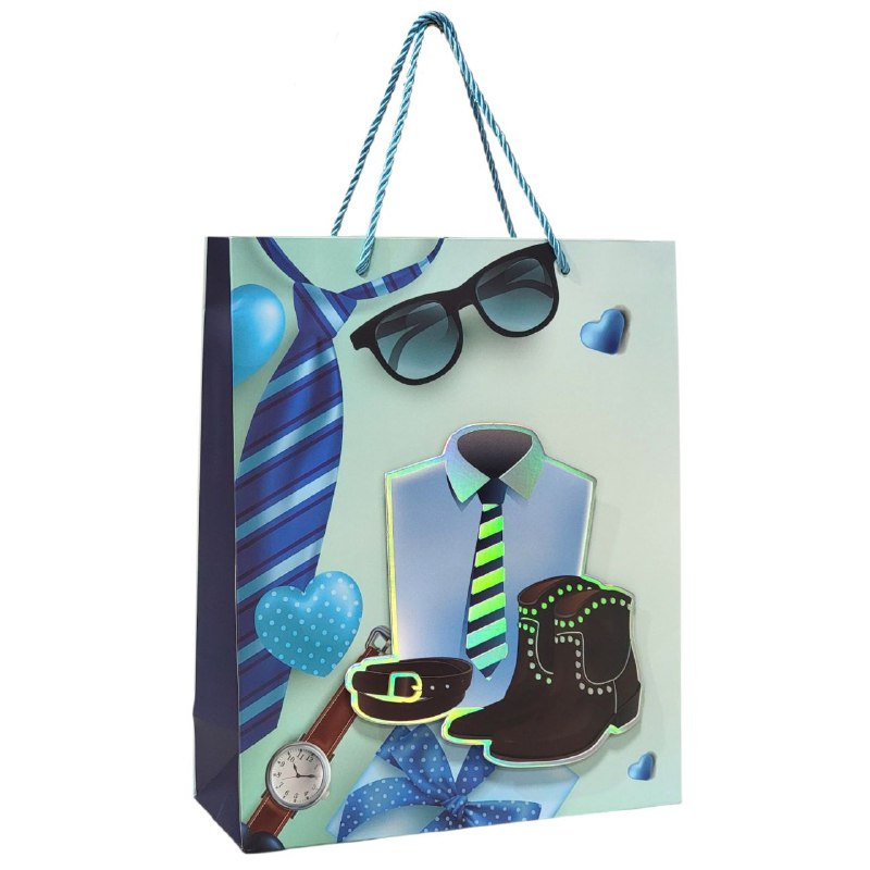 BOLSA DE REGALO PARA HOMBRE MEDIANA 26X32X10CM