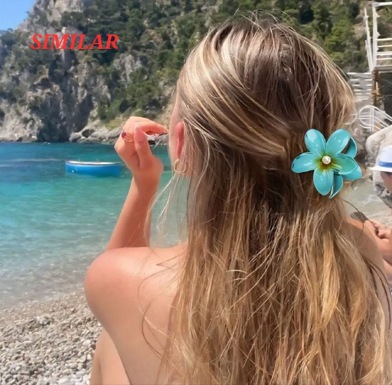 GANCHO PARA EL CABELLO DE PINZA DE FLOR HAWAIANA, PINZAS DE SUJECION FUERTE, ACCESORIO PARA EL CABELLO 8CM, PAQUETE 12UND