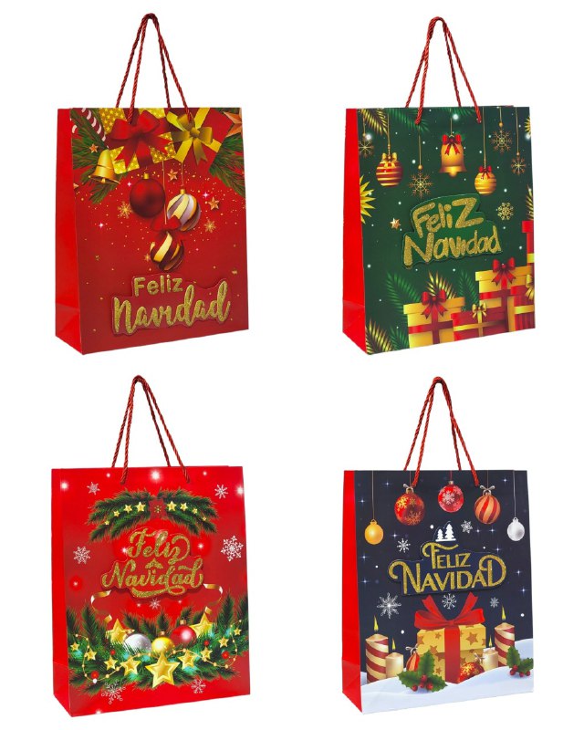 BOLSA DE REGALO NAVIDEÑA MEDIANA 26X32X10CM