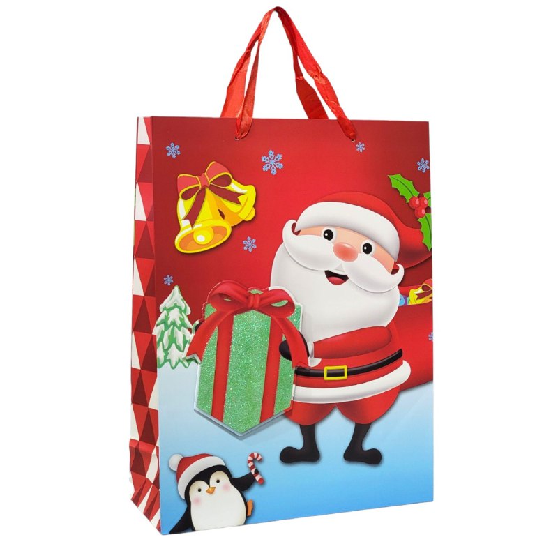 BOLSA DE REGALO NAVIDEÑA GRANDE 30X40X12CM