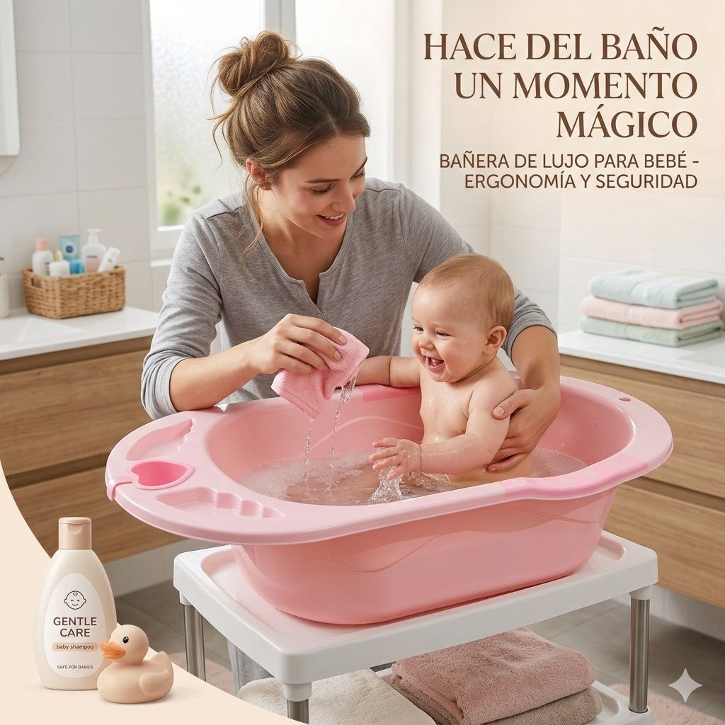 BAÑERA PARA BEBÉ DE PLASTICO DE ALTA DURABILIDAD 26X50X90CM