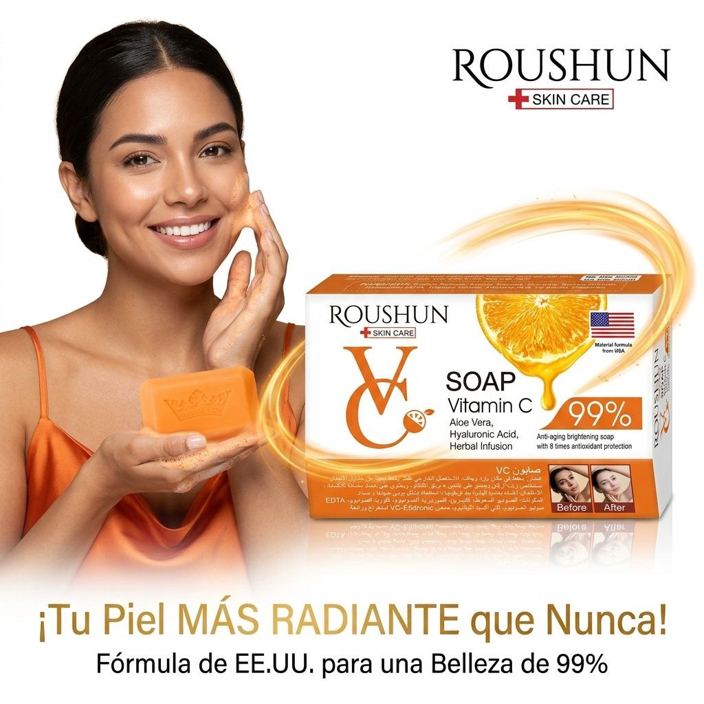 JABON FACIAL EN BARRA DE VITAMINA C ROUSHUN SKIN CARE 125G