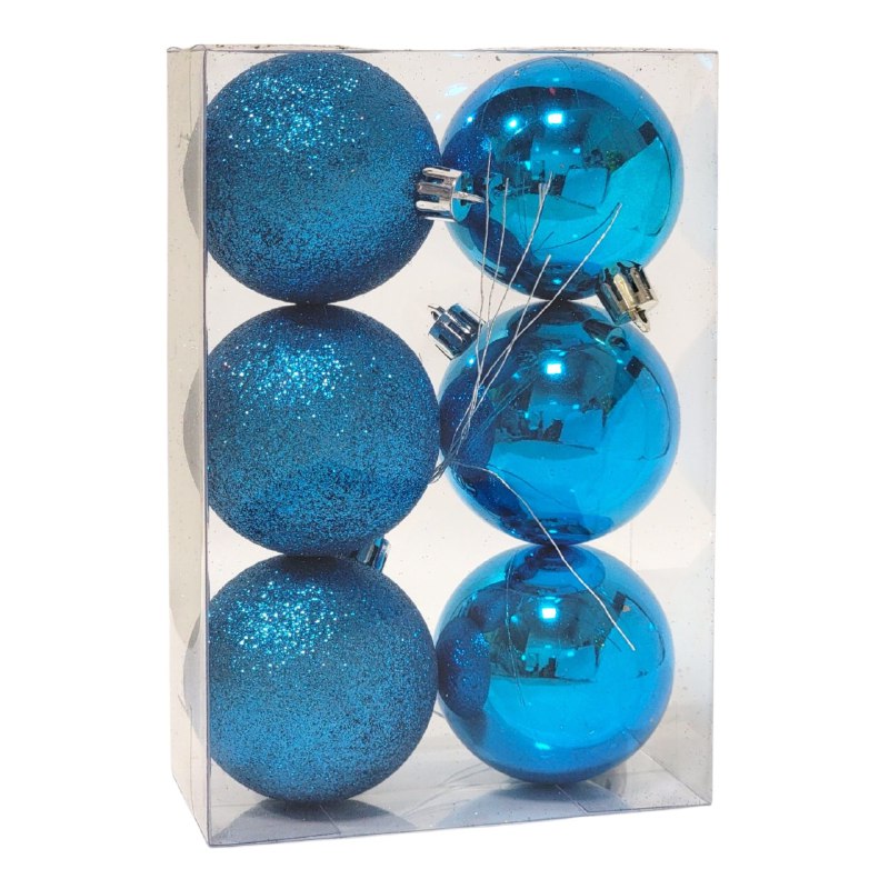 DECORACION ADORNO NAVIDEÑO PAQUETE DE 6 BOLAS DECORATIVAS, 6 CM 37X60X71 IDEALES PARA DARLE UN TOQUE UNICO A TU ARBOL DE NAVIDAD