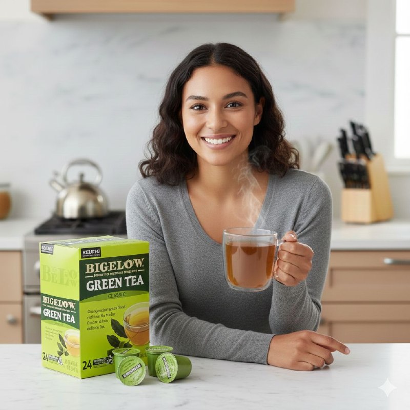 TE VERDE CLASICO CON CAFEINA RELAJANTE EN CAPSULAS BIGELOW 24UND