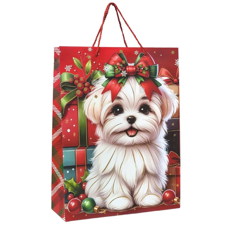 BOLSA DE REGALO NAVIDEÑA GRANDE 30X40X12CM