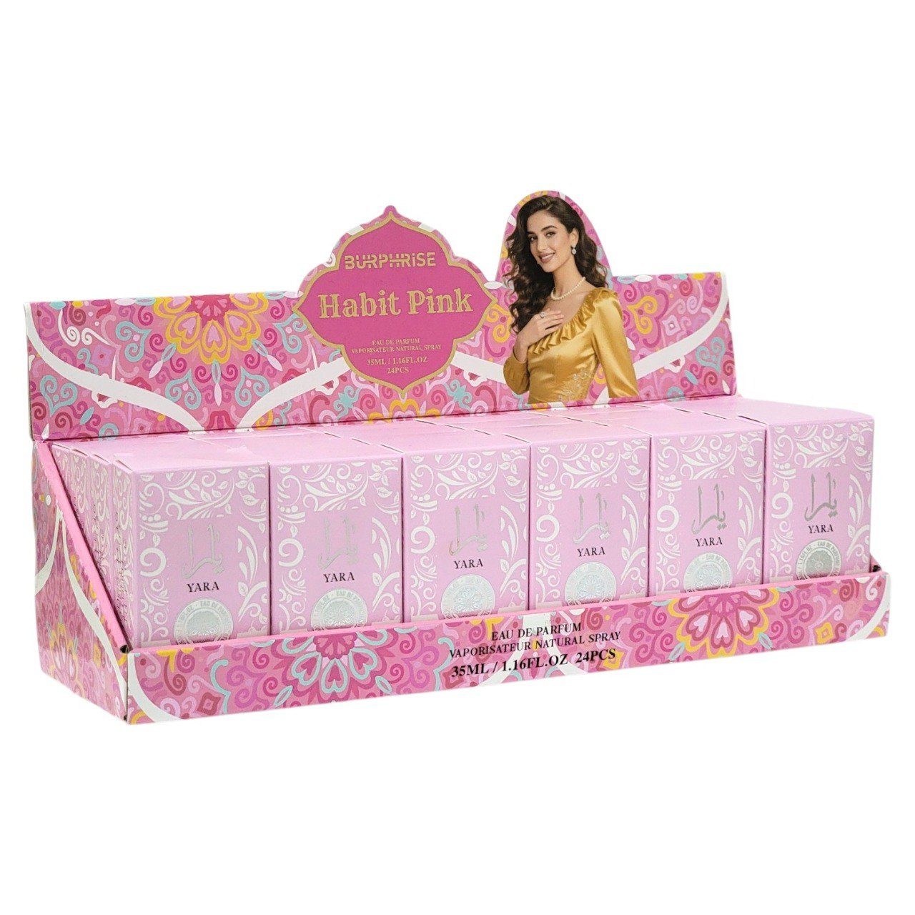 BURPHRISE MINI PERFUME HABIT PINK YARA (M) 35ML (AROMA SIMILAR A LATTAFA YARA)