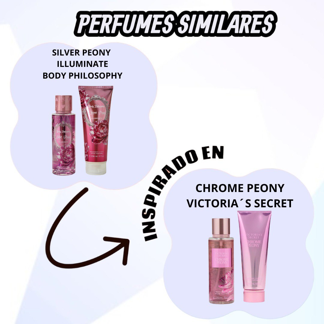 SET BODY PHILOSOPHY SILVER PEONY ILLUMINATE SPLASH Y CREMA CORPORAL (M) (AROMA SIMILAR A VICTORIAS SECRET CHROME PEONY)