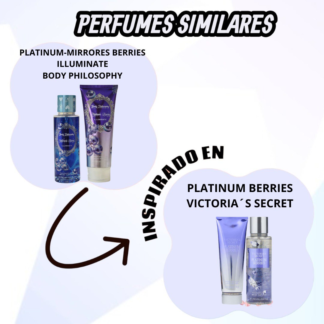 SET BODY PHILOSOPHY PLATINUM-MIRRORES BERRIES ILLUMINATE SPLASH Y CREMA CORPORAL (M) (AROMA SIMILAR A VICTORIAS SECRET PLATINUM BERRIES)