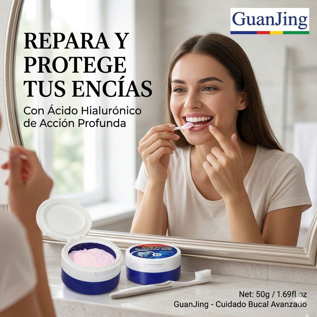 POLVO DENTAL REGENERADOR Y ANTIMANCHAS CON ACIDO HIALURONICO GUANJING 50G