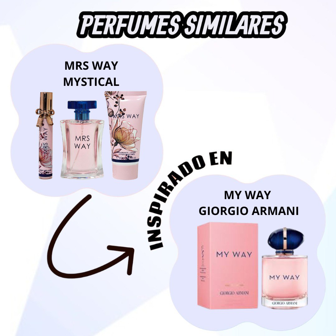 SET DE PERFUME MYSTICAL MRS WAY 3PCS (M) (INSPIRADO EN GIORGIO ARMANI MY WAY)