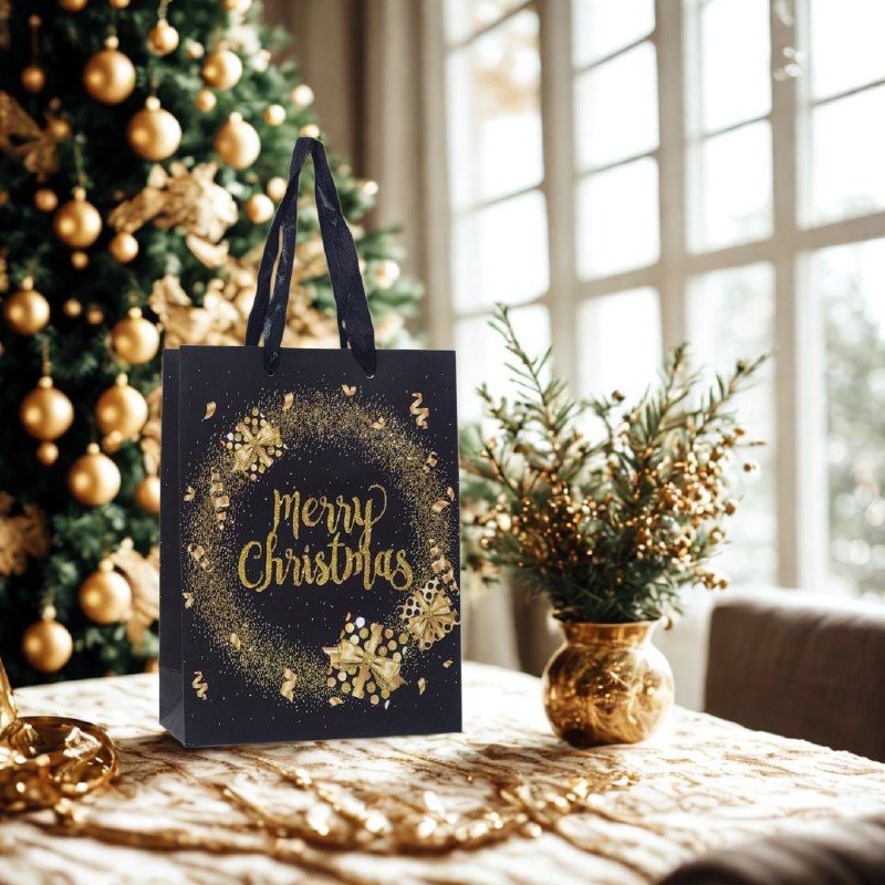 BOLSA DE REGALO NAVIDEÑA PAQUEÑA 18X24X8CM