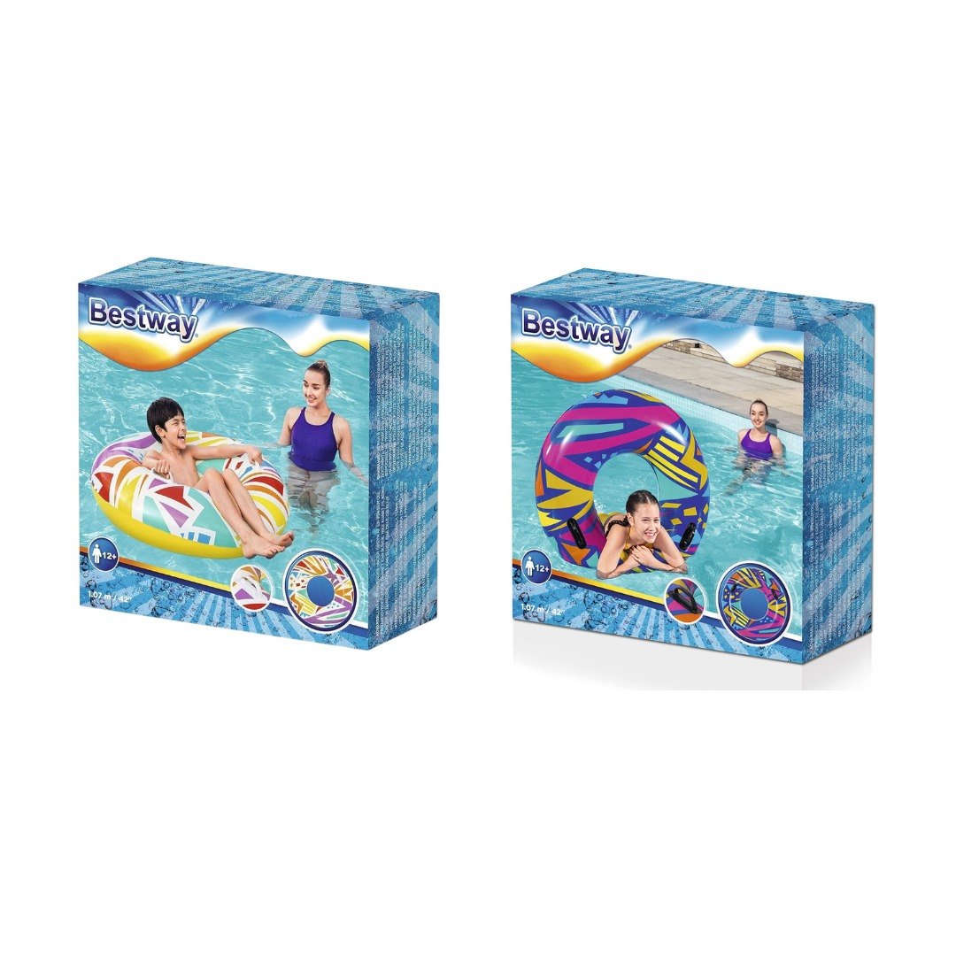 FLOTADOR INFLABLE TIPO SALVAVIDAS DE PLASTICO PARA ADULTOS BESTWAY 105CM