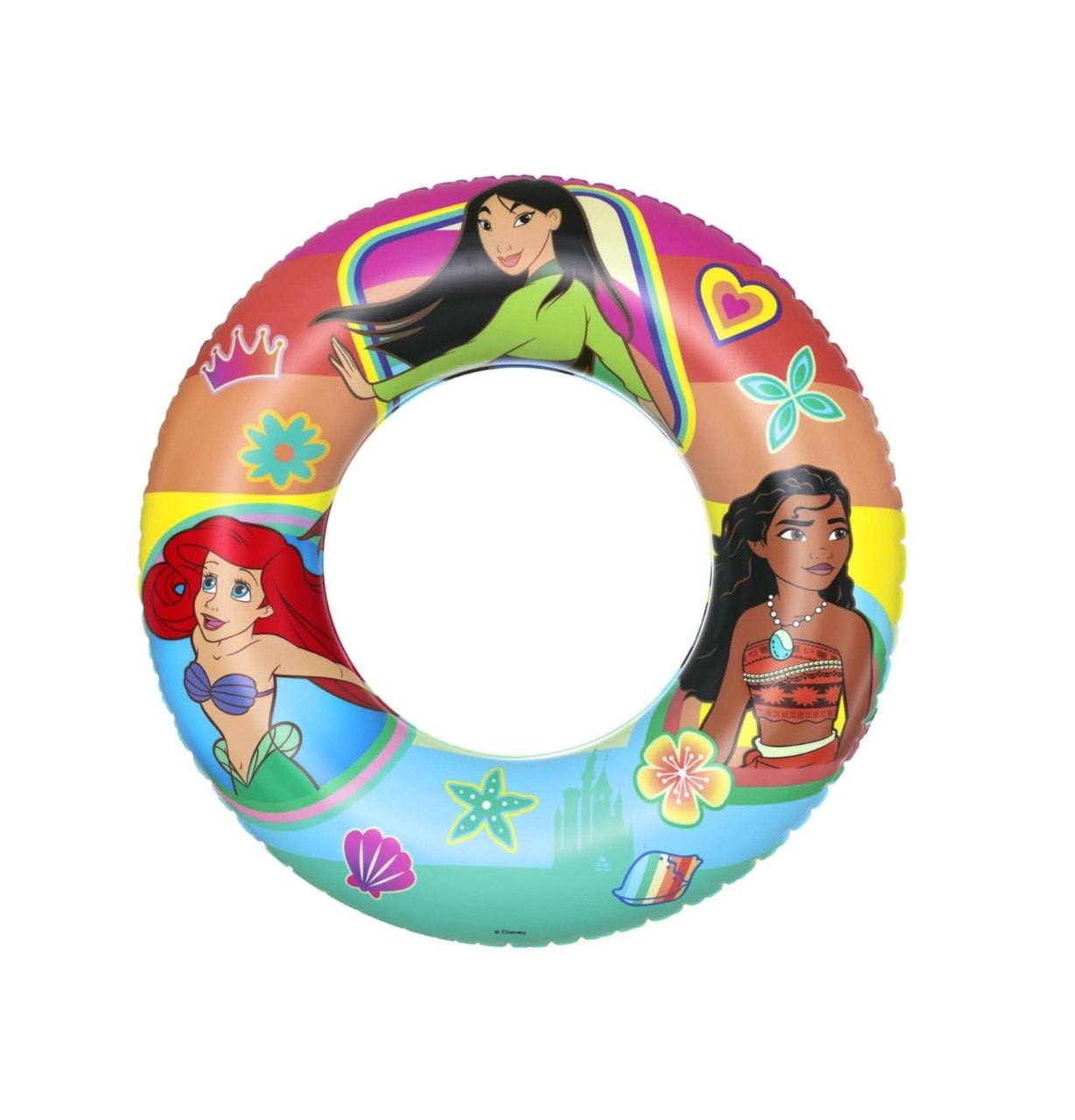 FLOTADOR INFLABLE TIPO SALVAVIDAS DE PLASTICO INFANTIL DE PRINCESAS DISNEY BESTWAY 56CM