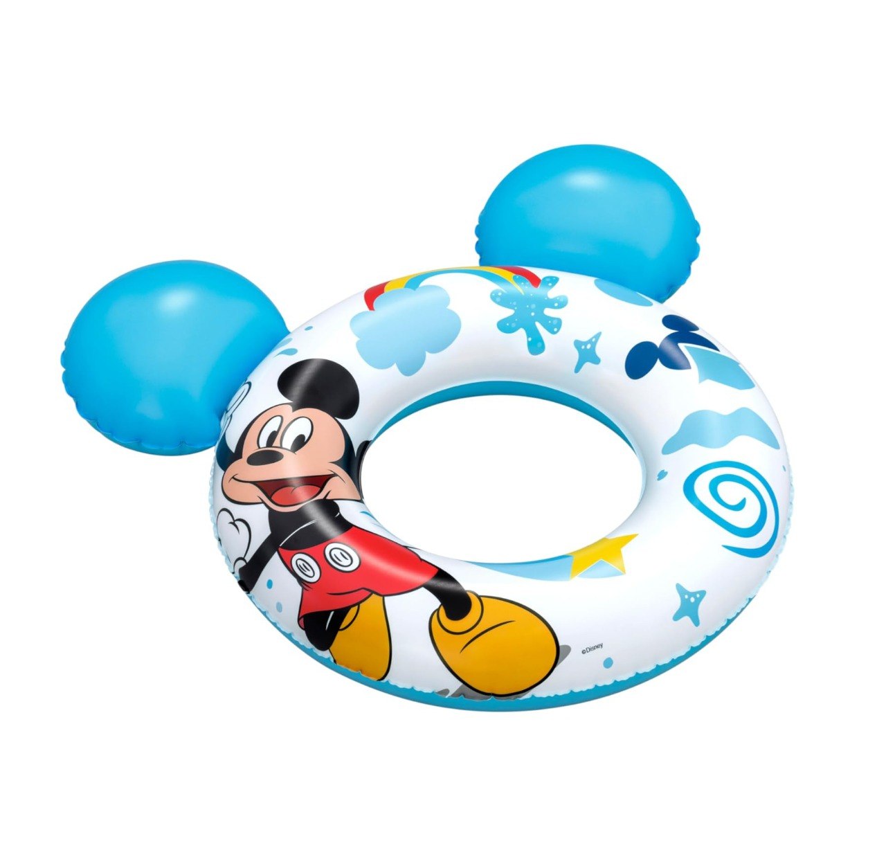 FLOTADOR INFLABLE TIPO SALVAVIDAS DE PLASTICO DE MICKEY MOUSE DISNEY BESTWAY 74X76CM