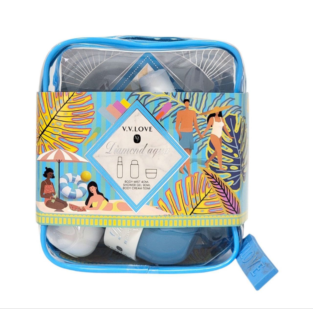 SET DE VIAJE VV LOVE DIAMOND AQUA CON SPLASH 3PCS (M) (AROMA SIMILAR A SOL DE JANEIRO CHEIROSA 76)