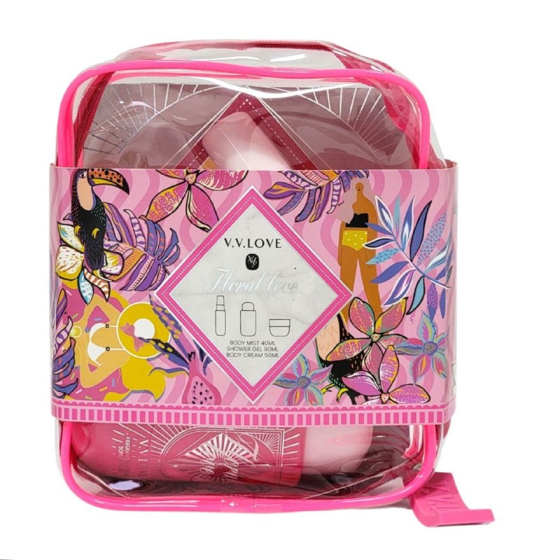 SET DE VIAJE VV LOVE FLORAL LOVE CON SPLASH 3PCS (M) (AROMA SIMILAR A SOL DE JANEIRO CHEIROSA 40)