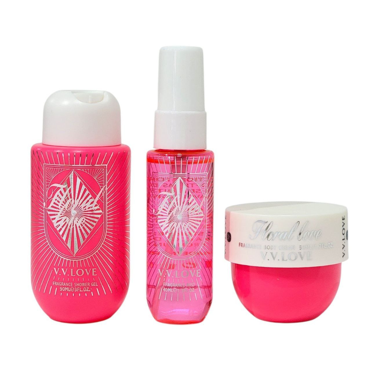 SET DE VIAJE VV LOVE FLORAL LOVE CON SPLASH 3PCS (M) (AROMA SIMILAR A SOL DE JANEIRO CHEIROSA 40)