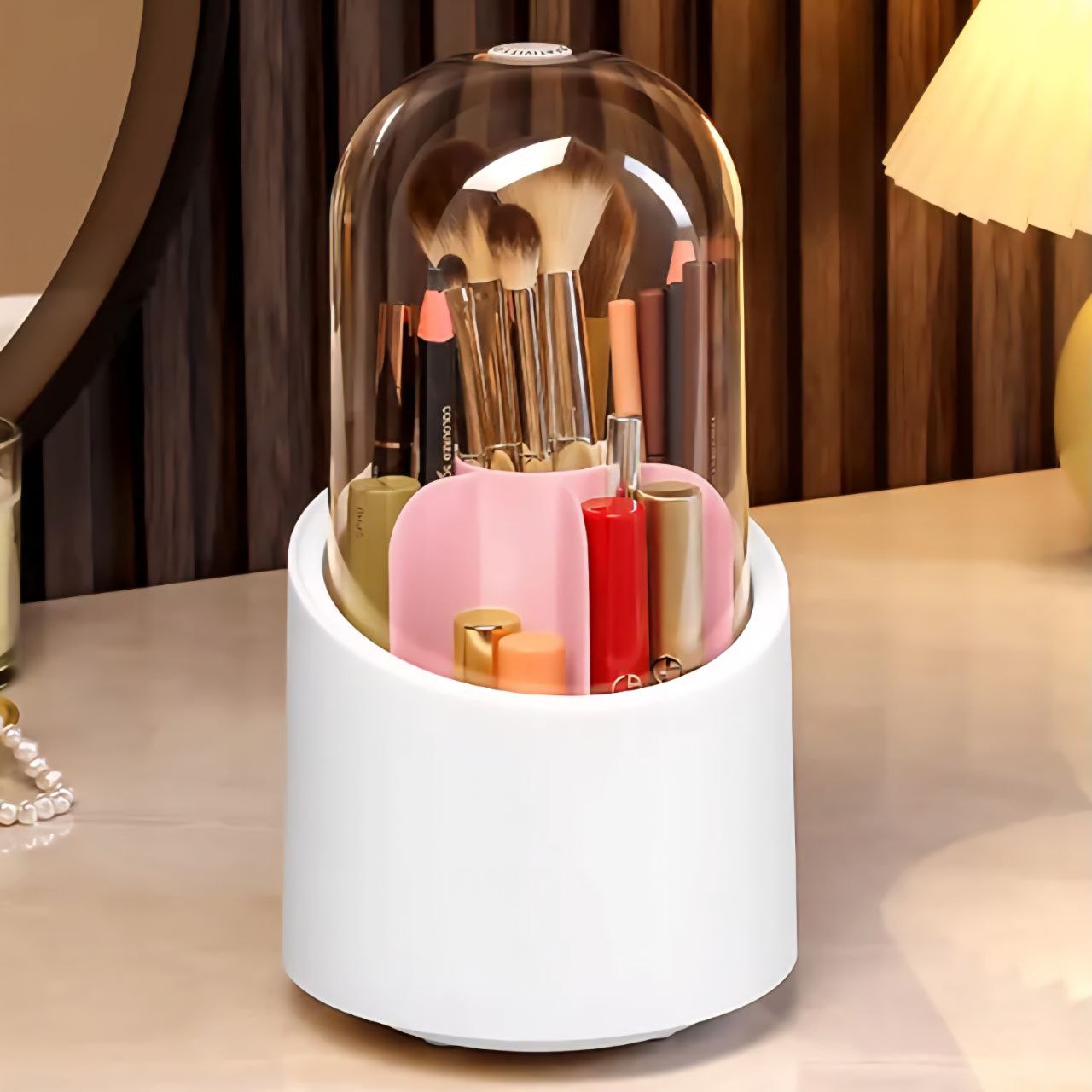 ORGANIZADOR DE BROCHAS DE MAQUILLAJE GIRATORIO LD-1005 12X23CM