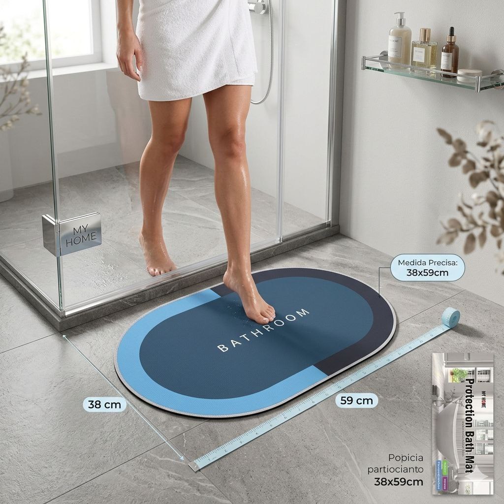 ALFOMBRA DE BAÑO ANTIDESLIZANTE MY HOME 39X49CM