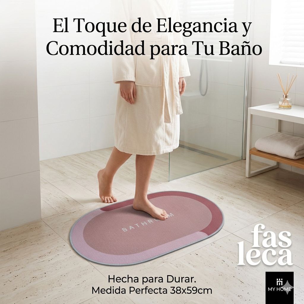 ALFOMBRA DE BAÑO ANTIDESLIZANTE MY HOME 39X49CM
