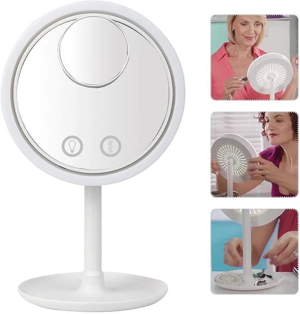 ESPEJO LED DE MANTEQUILLAJE CON VENTILADOR