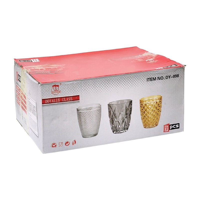 SET DE VASOS DE VIDRIO ELEGANTES Y RESISTENTES 6PCS DY-098 DOYALEX 7.5X10CM X 6PCS