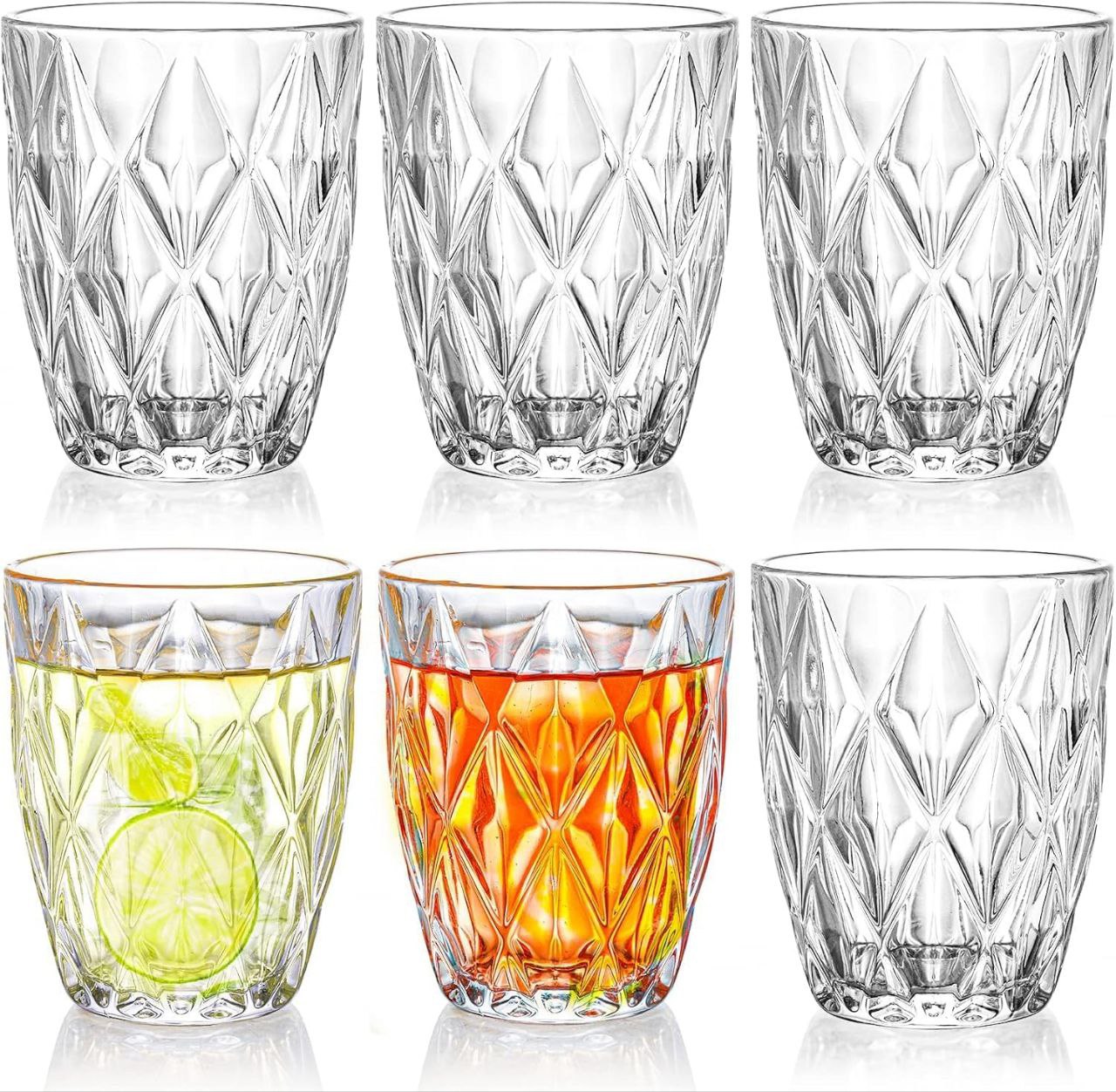 SET DE VASOS DE VIDRIO ELEGANTES Y RESISTENTES 6PCS DY-098 DOYALEX 7.5X10CM X 6PCS