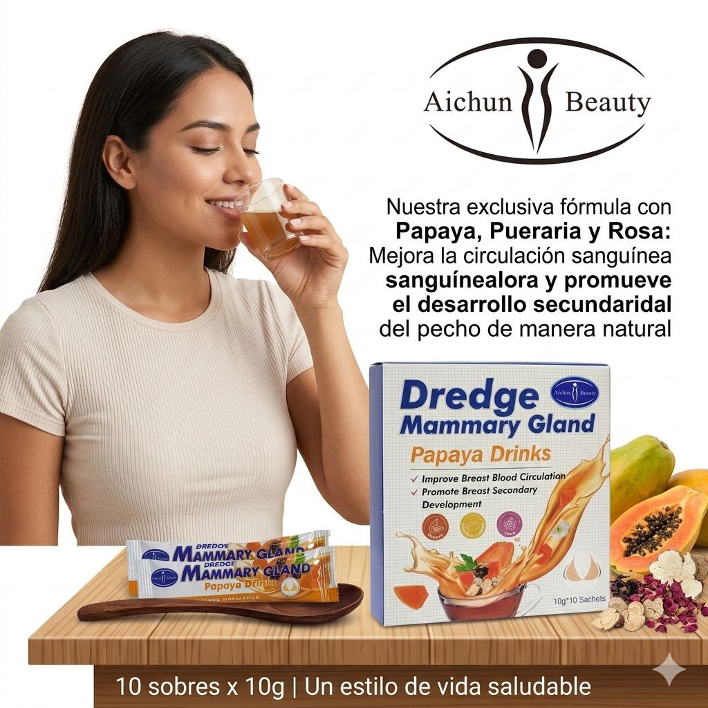 SUPLEMENTO NUTRICIONAL EN POLVO DE PAPAYA PARA LA SALUD MAMARIA 10UND AICHUN BEAUTY 10G C/U