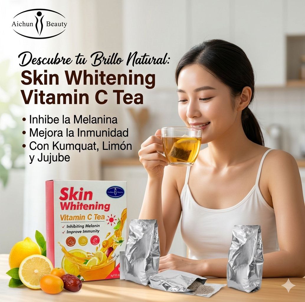 SUPLEMENTO HERBAL TE ANTIOXIDANTE Y ACLARANTE PARA LA PIEL CON VITAMINA C 10UND AICHUN BEAUTY 8G C/U