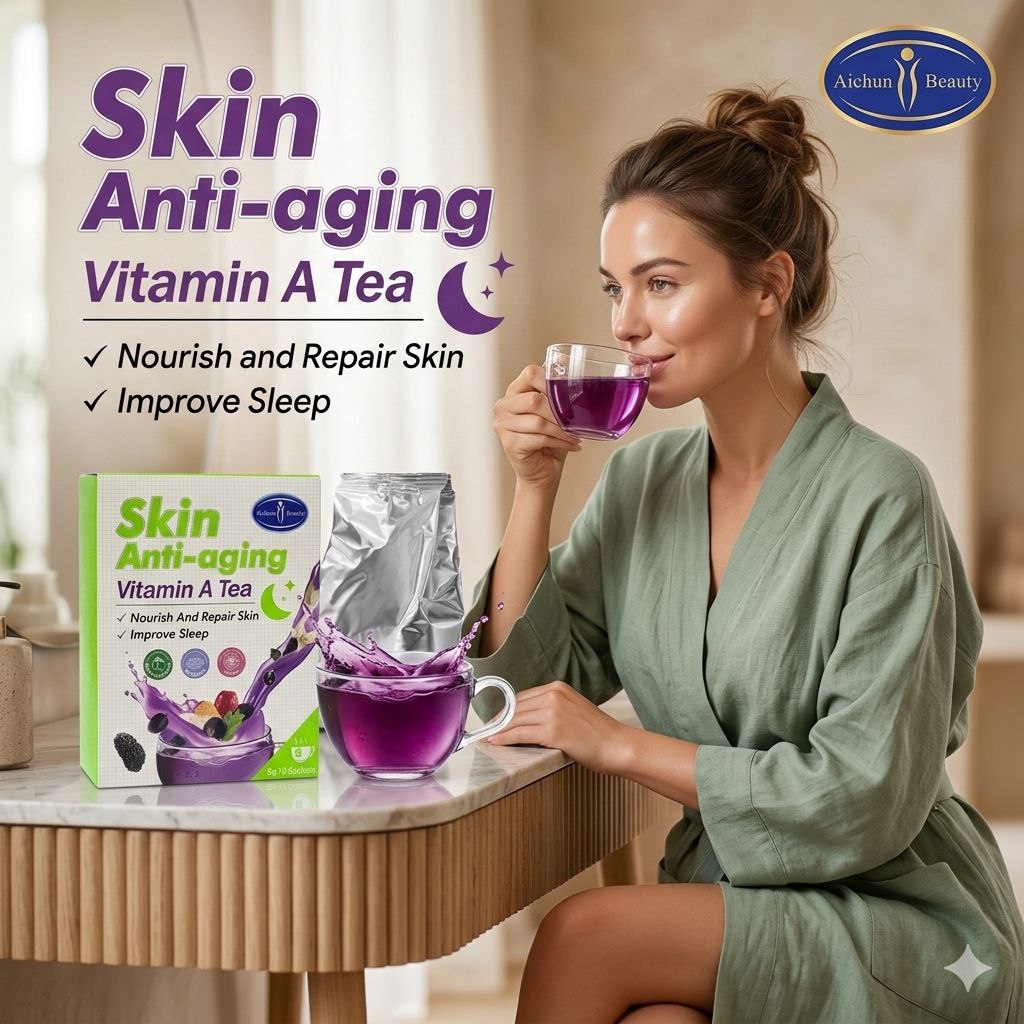 SUPLEMENTO HERBAL TÉ ANTIEDAD CON VITAMINA A EXTRACTO DE ROSA Y MORA 10UND AICHUN BEAUTY