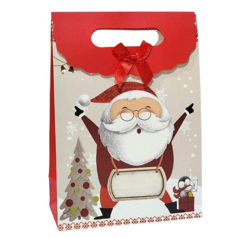 BOLSA DE REGALO NAVIDEÑA MEDIANO 27X19CM