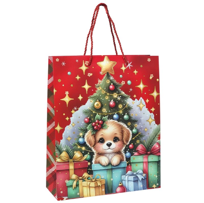 BOLSA DE REGALO NAVIDEÑA MEDIANA 32X26X10CM