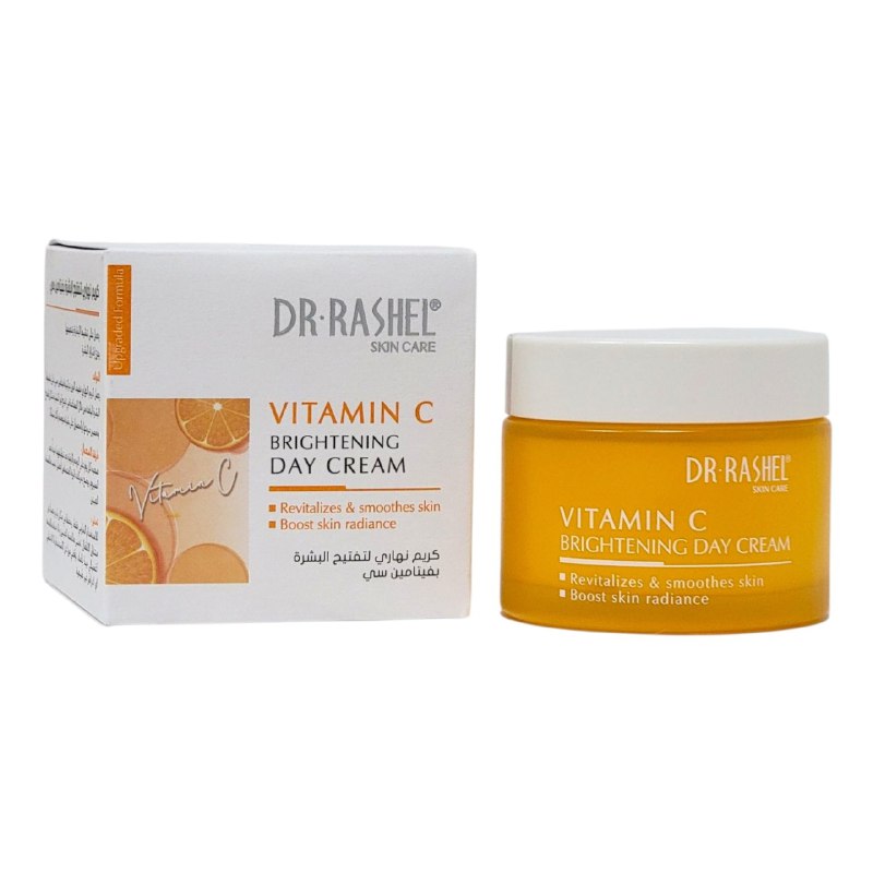 CREMA FACIAL DE DIA ACLARANTE CON VITAMINA C 50G, ILUMINA VISIBLEMENTE TU TONO NATURAL MEEJORANDO LA ELASTICIDAD Y FIRMEZA DE LA PIEL DR RASHEL