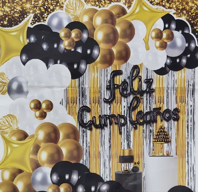 DECORACION PARA CUMPLEAÑOS EN SET COMPLETO, 1 CORTINA, 106 BLOGOS